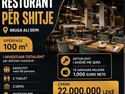 Shitet bar restorant tek Rruga Ali Demi , prane Shkolles Kushtrimi i Lirise .