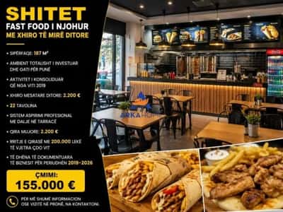 Tirane, shitet ambjent biznesi Kati 0, 187 m² 155.000 €