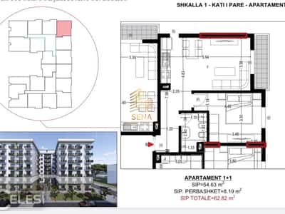 Shitet, Apartament 1+1+blk, Golem-Flower Hotel, 75.400 Euro
