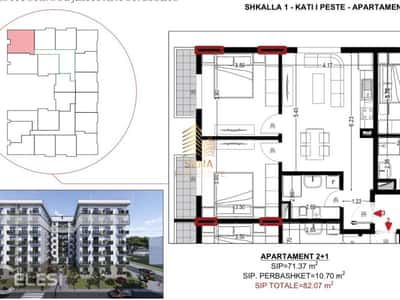 Shitet, Apartament 2+1+2blk, Golem-Flower Hotel, 98.500 Euro