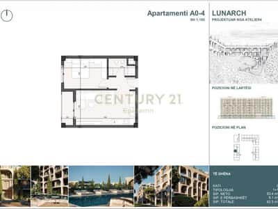 EXCLUSIVE ! Apartament 1+1 për shitje në Lunarch Residence Mali i Robit ! 62,500 €