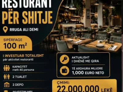 Shitet bar restorant tek Rruga Ali Demi , prane Shkolles Kushtrimi i Lirise .