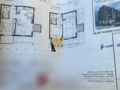 SHITET APARTAMENT 1+1+BLK NE GOLEM 76.080 EURO