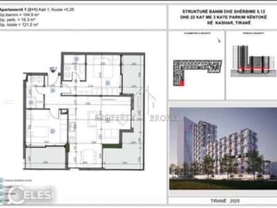 Shitet apartament 2+1+2 tek Moa Rezidence, mbrapa Casa Italia!
