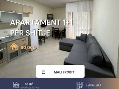 Mali Robit, shitet apartament 1+1 Kati 2, 51 m² 90.000 € (250m larg detit)