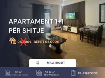 Mali Robit, shitet apartament 1+1 Kati 2, 63 m² 95.000 €